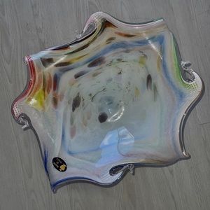 Italian Glass Vase Plate Center Piece